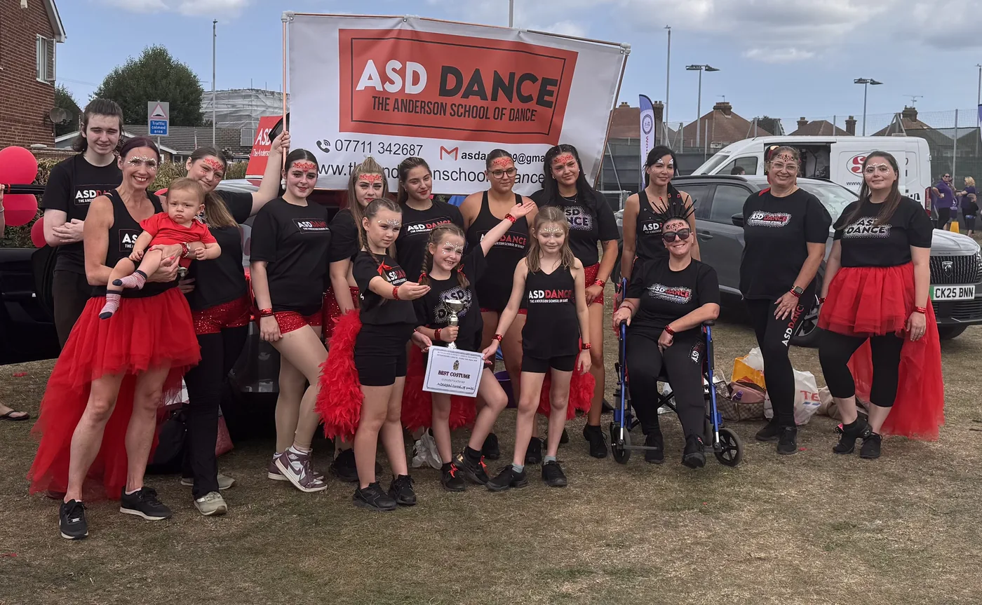 The whole ASD Dance family at a community event