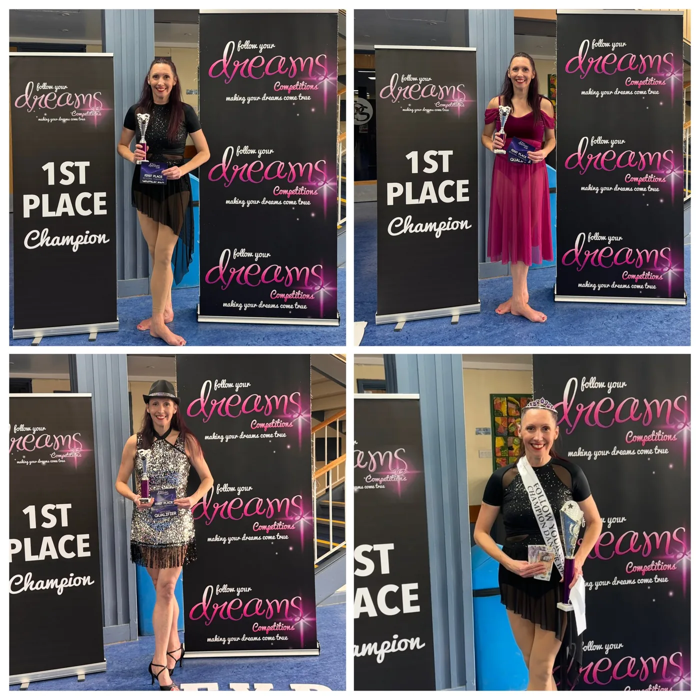 Podium celebrations at a dance competition